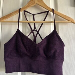 ALO Yoga Dark Purple Strappy Sports Bra